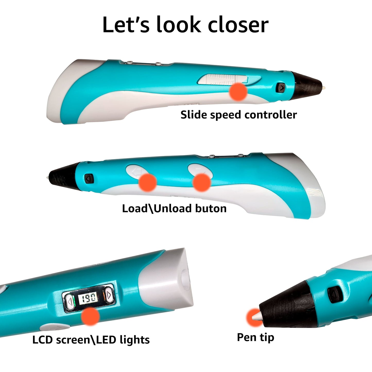 3D Pen for Kids, Printing Pen, Drawing DIY Kit, 50m PLA Filament