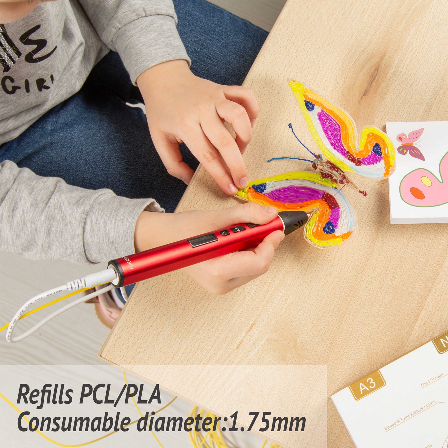 3D Pen A3 Red, PLA\PCL
