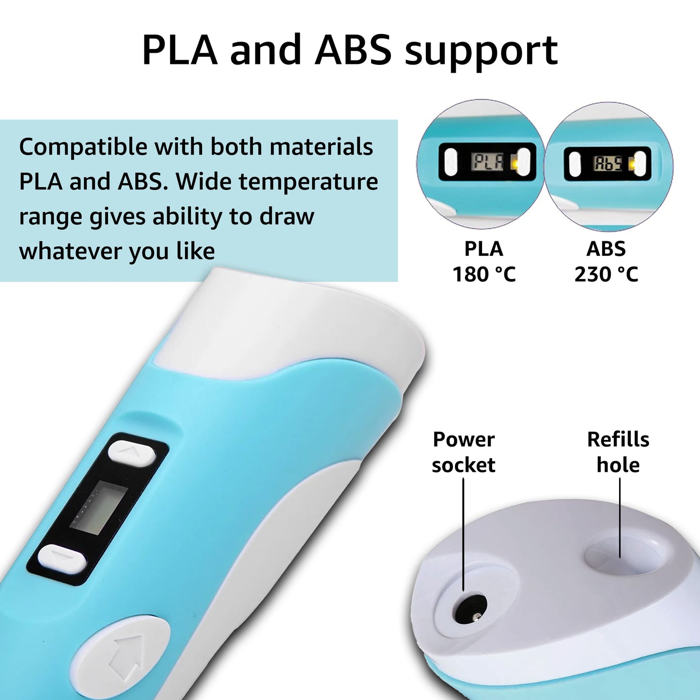 3D Pen for Kids, Printing Pen, Drawing DIY Kit, 50m PLA Filament