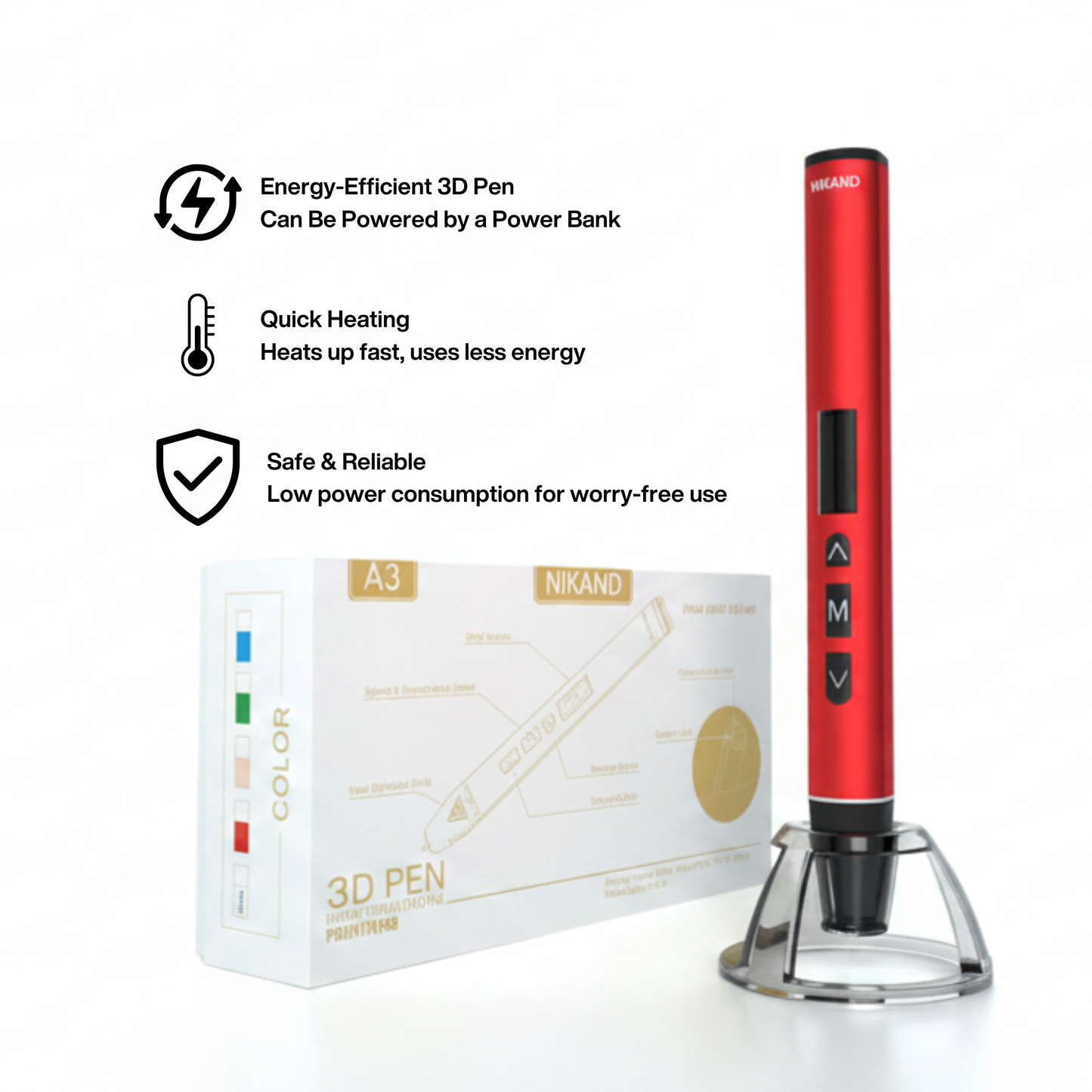3D Pen A3 Red, PLA\PCL