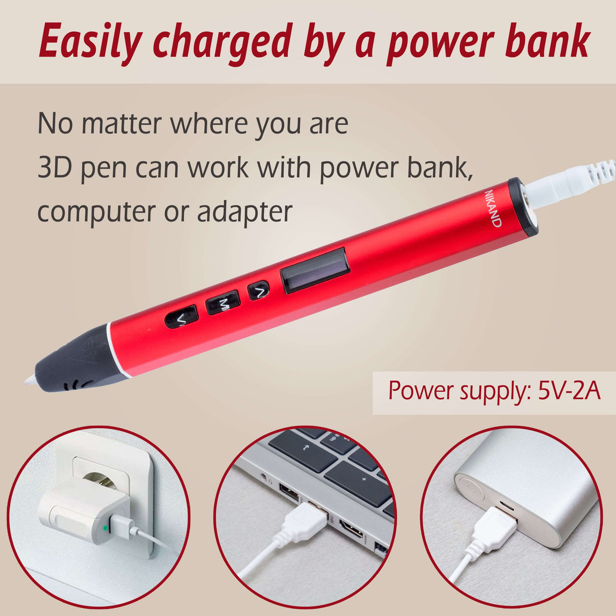 Nikand 3D pen for kids and adults Take your first steps in world of 3D