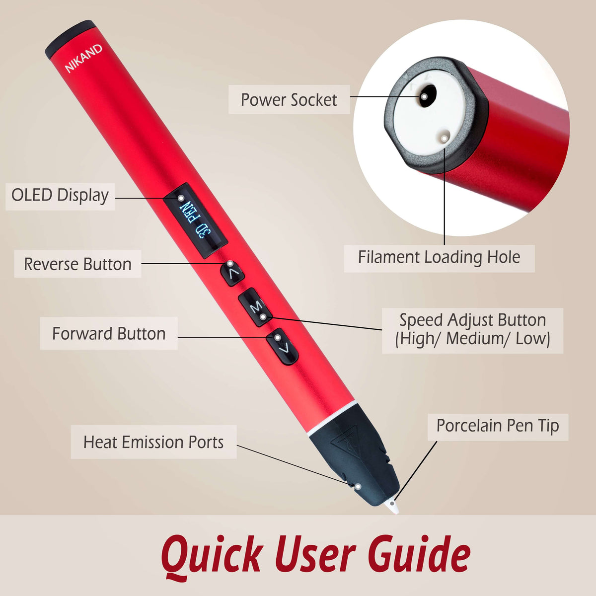 Nikand 3D pen for kids and adults Take your first steps in world of 3D